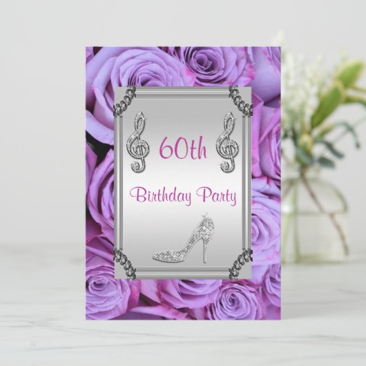 Diamond Music Note、Stileto & Diamond薄紫バラ60th 招待状 (スタンド正面)