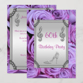 Diamond Music Note、Stileto & Diamond薄紫バラ60th 招待状 (正面/裏面)