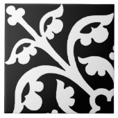 Diamond Orientation Stylish Abstract Black & White タイル (正面)