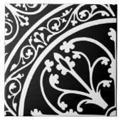 Diamond Oriented Large Print Abstract Black タイル (正面)