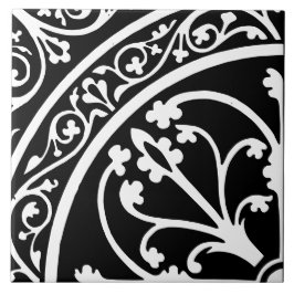 Diamond Oriented Large Print Abstract Black タイル