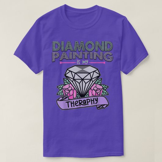 Diamond Painting is my Therapy Floral Diamond Pain Tシャツ (デザイン正面)