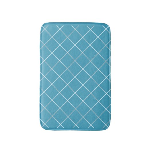 Diamond Pattern Aqua バスマット (正面縦)