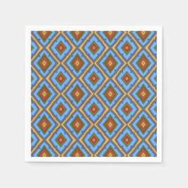 Diamond Pattern Blue Red Yellow Green  スタンダードカクテルナプキン