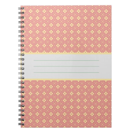 Diamond Pattern Rosé ノートブック (正面)