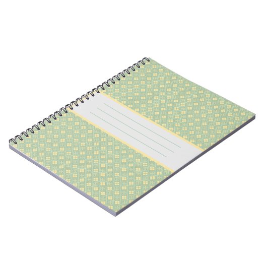 Diamond Pattern Teal ノートブック (左側)