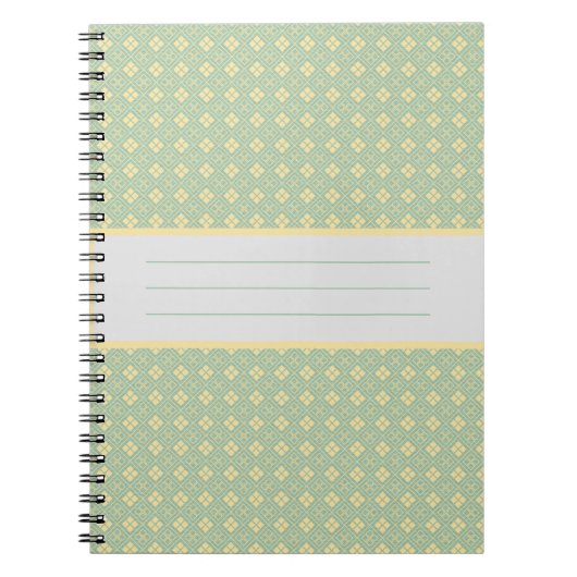 Diamond Pattern Teal ノートブック (正面)