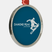Diamond Peak Lake Tahoe Snowboarder メタルオーナメント (右)