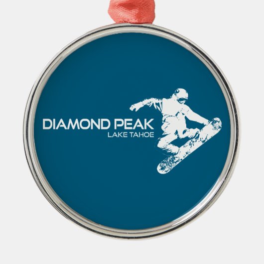 Diamond Peak Lake Tahoe Snowboarder メタルオーナメント (正面)