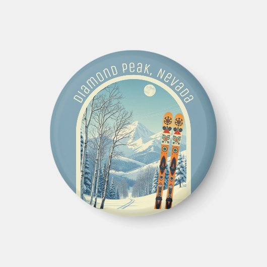 Diamond Peak Nevada Lake Tahoe ski souvenir  マグネット (正面)