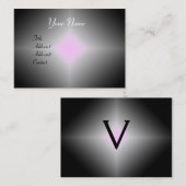 DIAMOND REFLECTIONS，白黒ピンクきらきら光る 名刺 (正面/裏面)