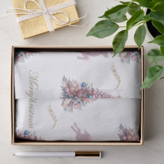 Diamond Reindeer Pink Pastel Christmas 薄葉紙 (ギフト)