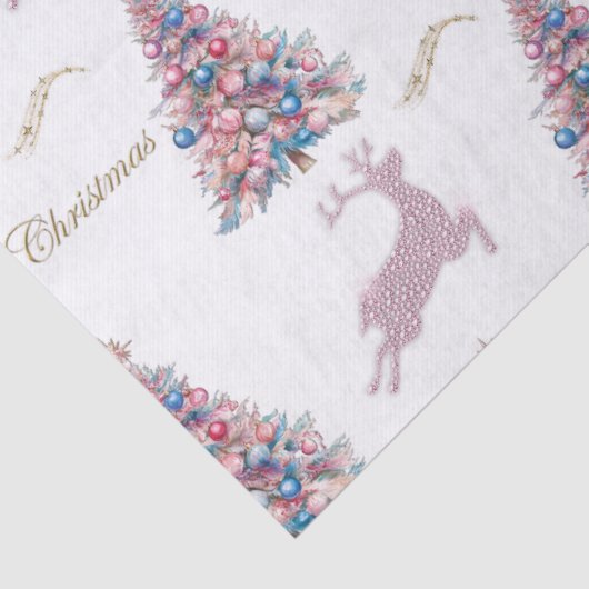 Diamond Reindeer Pink Pastel Christmas 薄葉紙 (詳細)