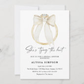 Diamond Ring She's tying the knot Bridal Shower 招待状 (正面)