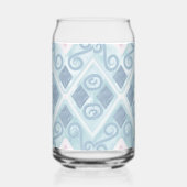 diamond shaped blue pattern ガラス缶 (右)