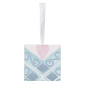 diamond shaped blue pattern キューブオーナメント (右)
