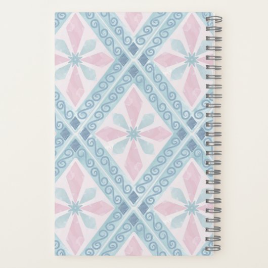 diamond shaped blue pattern ノートブック (裏面)