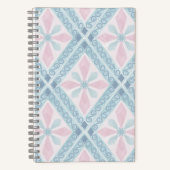 diamond shaped blue pattern ノートブック (正面)