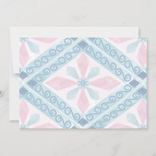 diamond shaped blue pattern マグネット招待状 (正面)