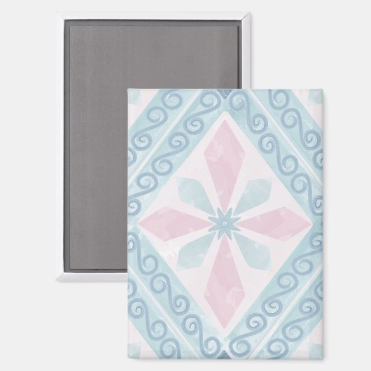 diamond shaped blue pattern マグネット (正面/裏面)
