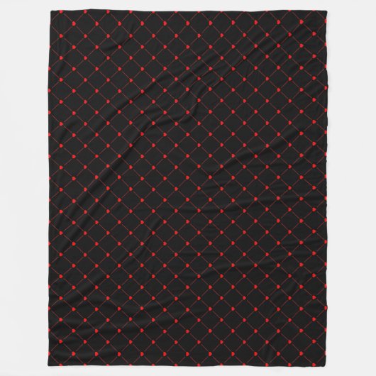 Diamond Shaped Red Heart & Line Art フリースブランケット (正面)