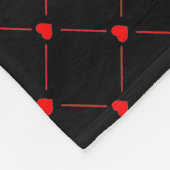 Diamond Shaped Red Heart & Line Art フリースブランケット (角)