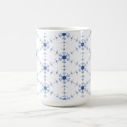 Diamond Snowflake Pattern コーヒーマグカップ (中央)