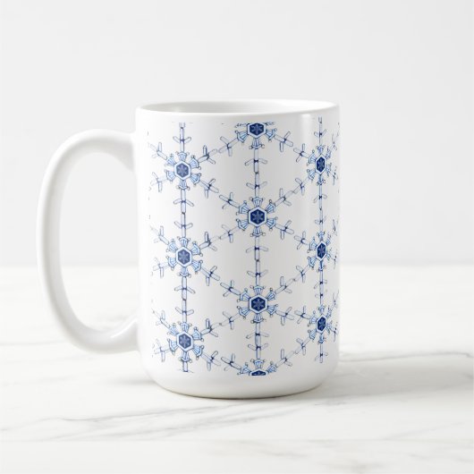 Diamond Snowflake Pattern コーヒーマグカップ (左)