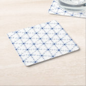 Diamond Snowflake Pattern スクエアペーパーコースター (アングル)