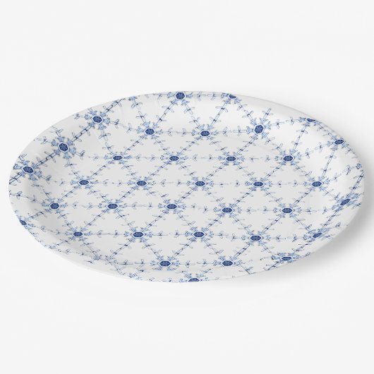 Diamond Snowflake Pattern ペーパープレート (アングル)