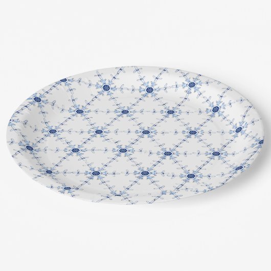 Diamond Snowflake Pattern ペーパープレート (アングル)