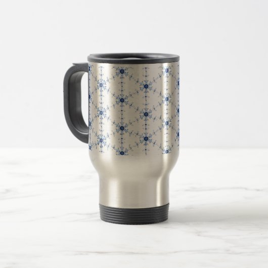 Diamond Snowflake Pattern Beer Stein トラベルマグ (正面左)