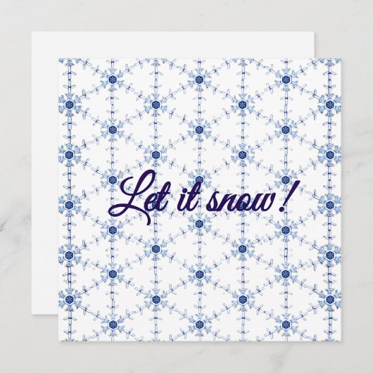 Diamond Snowflake Pattern Postcard シーズンカード (正面/裏面)
