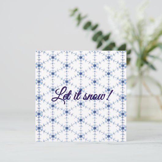 Diamond Snowflake Pattern Postcard シーズンカード (スタンド正面)
