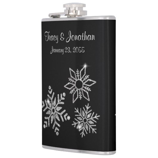 Diamond Snowflakes Wedding フラスク (左)