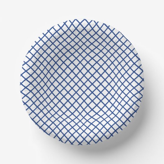 Diamond Trellis True Blue - White ペーパーボウル (正面)