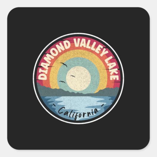 Diamond Valley Lake California Colorful スクエアシール (正面)