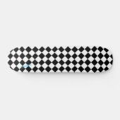 Diamond White & Black Checkers & Name or Text スケートボード (横)