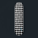 Diamond White & Black Checkers & Name or Text スケートボード<br><div class="desc">Stand out with this diamond white and black checkers print skateboard.  Complete with your name or text in your choice of red,  blue,  pink,  yellow,  and purple colors.</div>