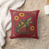 Diamondback Terrapin And Black Eyed Susan Flowers クッション (ブランケット)