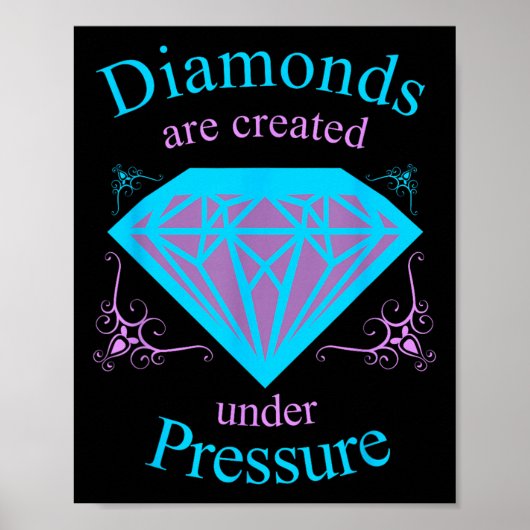 Diamonds Are Created Under Pressure - Motivational ポスター (正面)