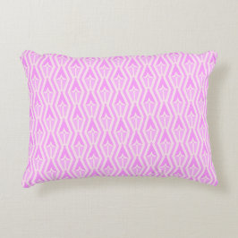 Diamonds & Arrows Pink and White Accent Pillow  アクセントクッション