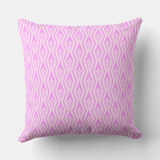 Diamonds & Arrows Pink and White Throw Pillow  クッション (裏面)