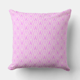 Diamonds & Arrows Pink and White Throw Pillow  クッション