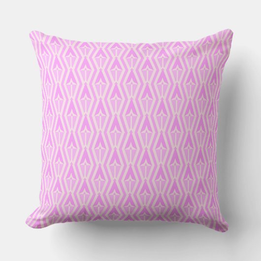 Diamonds & Arrows Pink and White Throw Pillow  クッション (正面)
