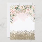 Diamonds Blush Flowers Bridal Shower  招待状 (裏面)