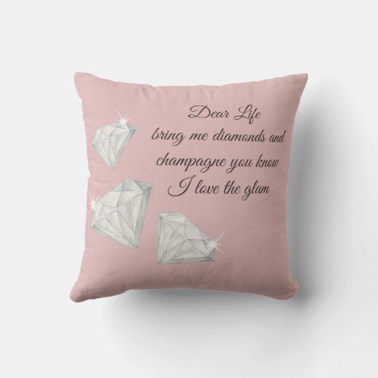 Diamonds & Champagne Quote – Dear Life Edition クッション (裏面)