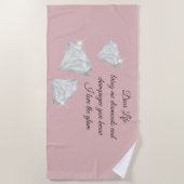 Diamonds & Champagne Quote – Dear Life Edition ビーチタオル (正面)