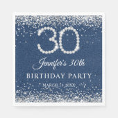 Diamonds & Denim 30th Birthday Party スタンダードランチョンナプキン (正面)