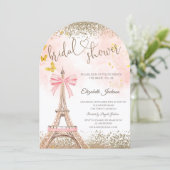  Diamonds Eiffel Tower Butterfly Bridal Shower  招待状 (スタンド正面)